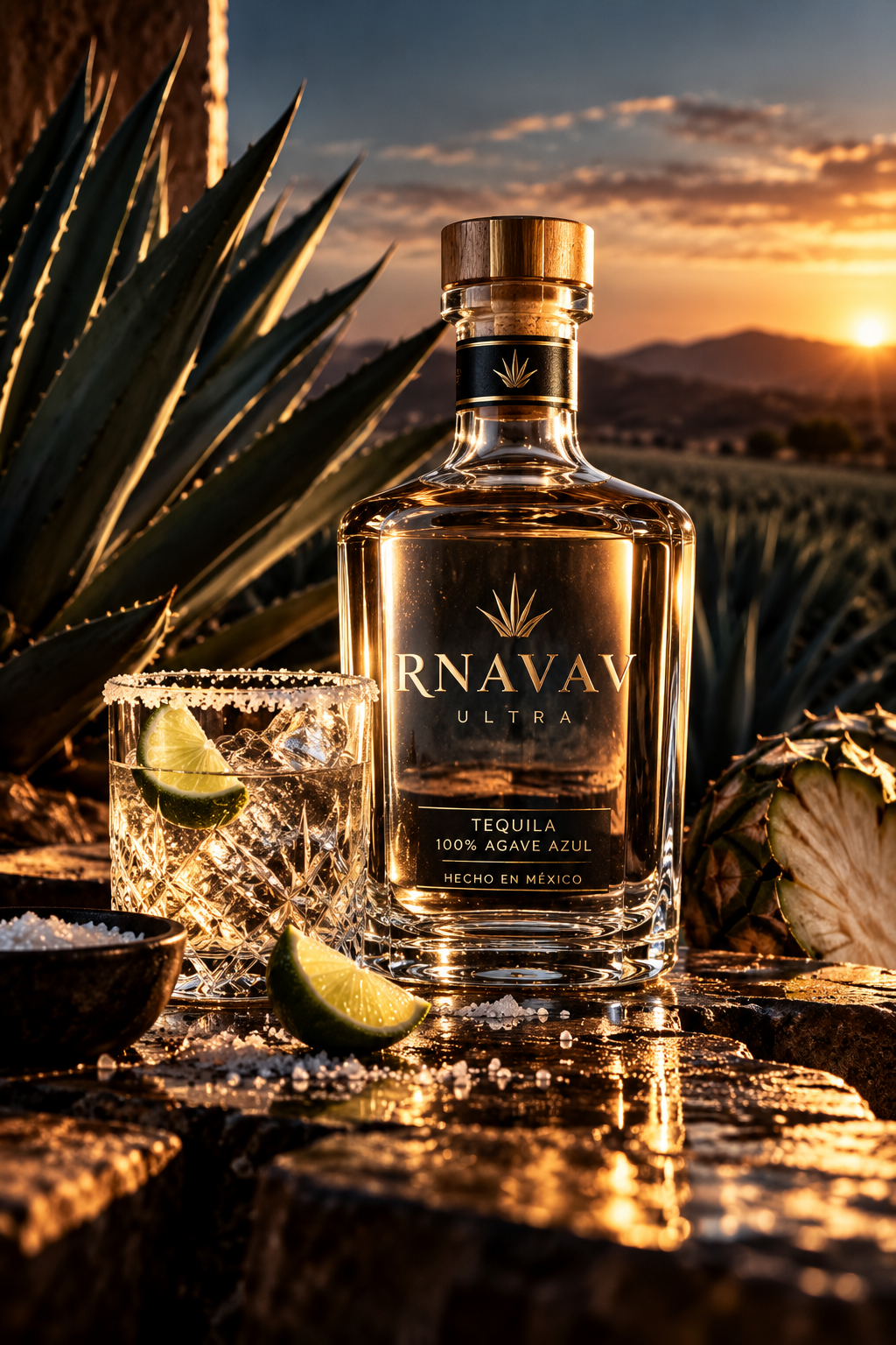 Copa de cristal con tequila premium — RNAVAV ULTRA Puro