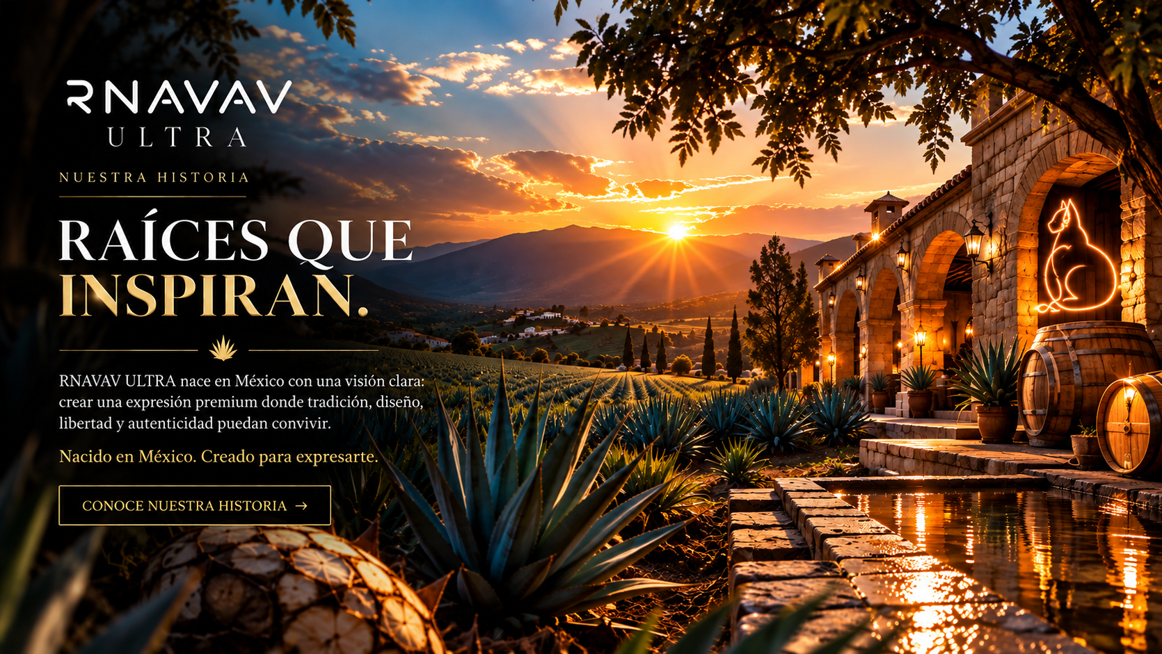 Paisaje de agave azul al atardecer en Jalisco, México — RNAVAV ULTRA